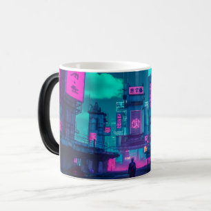 Caneca Mágica Cidade Neon Cyberpunk Gamer Futurista