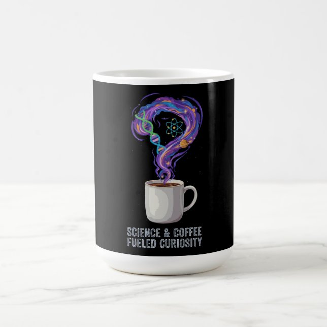 Caneca Mágica Ciência e Café Alimentam a Curiosidade (Center)