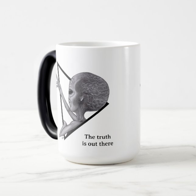 Caneca Mágica Cinza, a verdade está lá fora (Frente Esquerda)