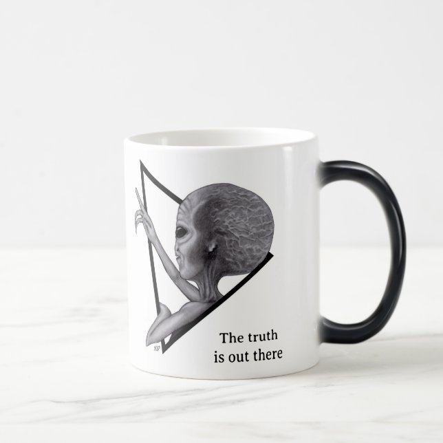Caneca Mágica Cinza, a verdade está lá fora (Direita)