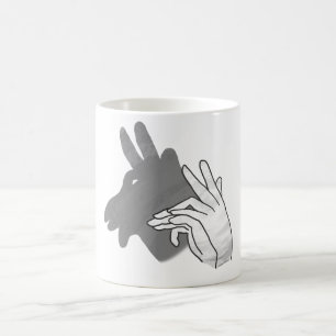 Caneca Mágica Cinzas da cabra de Billy da silhueta da mão