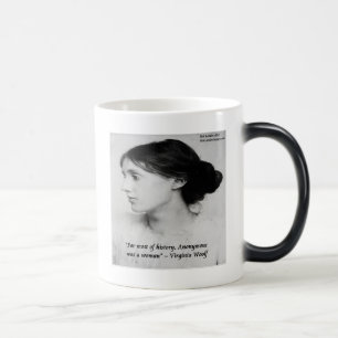 Caneca Mágica Citação Anônima de Virginia Woolf Era uma Mulher
