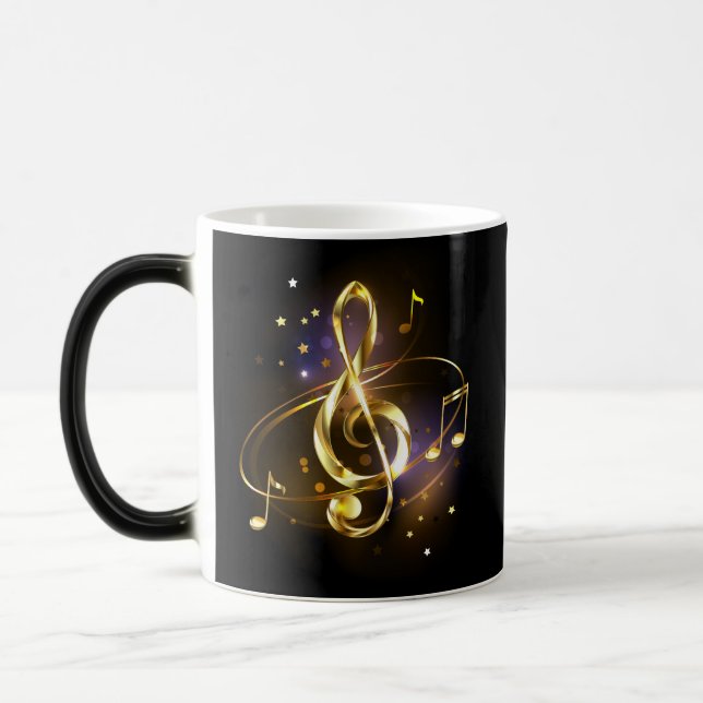 Caneca Mágica Clef de Sol de Música Dourado (Esquerda)