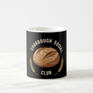 Caneca Mágica Clube Social de Sourdough Vintage   Pão Assado Art