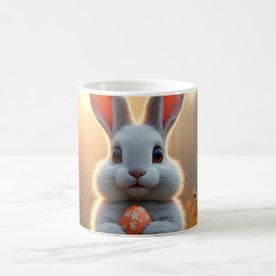 Caneca Mágica Coelho alegre da Páscoa no encanto da primavera
