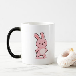 Caneca Mágica Coelho Orgulhoso Estilo Kawaii Minimalista