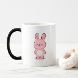 Caneca Mágica Coelho Sonolento Estilo Kawaii Minimalista