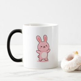 Caneca Mágica Coelho Tímido Estilo Kawaii Minimalista