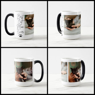 Caneca Mágica Colagem de fotos do melhor gato do gato preto