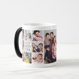 Caneca Mágica Colagem de Fotos Moderna Melhor Pai Nunca