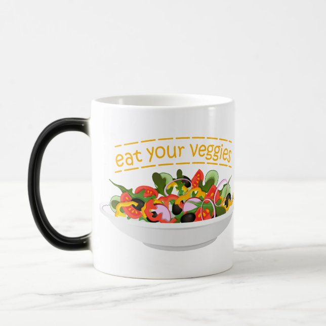 Caneca Mágica Coma seus vegetais Cite salada fresca misturar tig (Esquerda)