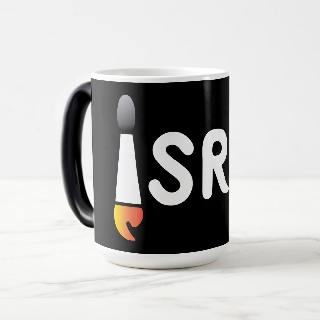 Caneca Mágica Combustível para foguetes: ISRO Space Mission Mug (Frente Esquerda)
