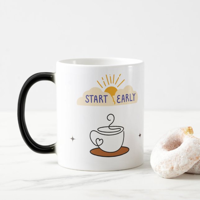 Caneca Mágica Comece Cedo Seu Café (Com Donut)