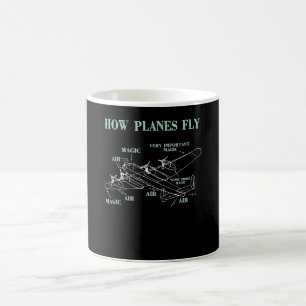 Caneca Mágica Como os aviões voam Engraçado Piloto de Engenhei