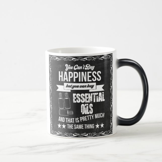 Caneca Mágica Comprar óleos essenciais é felicidade (Direita)