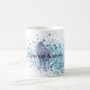 Caneca Mágica Confetti Glittery Roxo Unicórnio Sparkle     