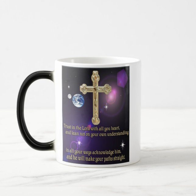 Caneca Mágica Confiança no Lorde provérbios 3:5 presentes (Esquerda)