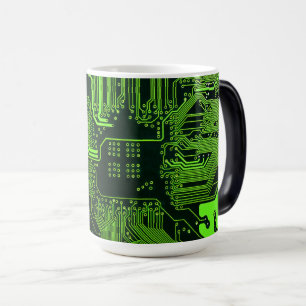 Caneca Mágica Conselho do circuito do computador legal verde