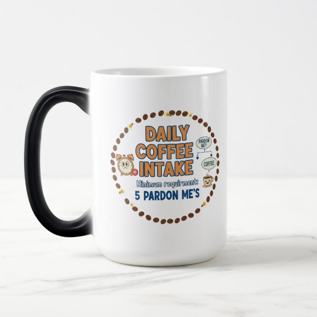 Caneca Mágica Consumo Diário de Café (Esquerda)