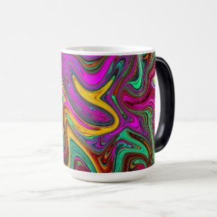 Caneca Mágica Cor-de-rosa-quente marmoreada e espuma-do-mar Abst