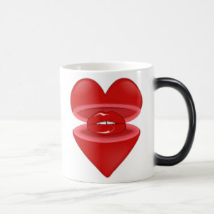 Caneca Mágica Coração com Lábios