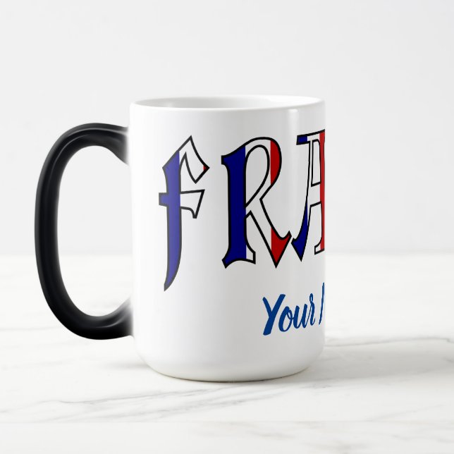 Caneca Mágica Cores da Bandeira Francesa Personalizado ou Morfin (Esquerda)