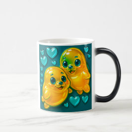 Caneca Mágica couple phoques amoureux