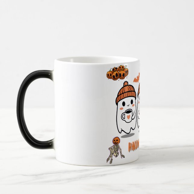 Caneca Mágica Cozy Autumn Coffee Ghosts – Halloween (Esquerda)