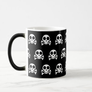 Caneca Mágica crânio assustador em um fundo preto