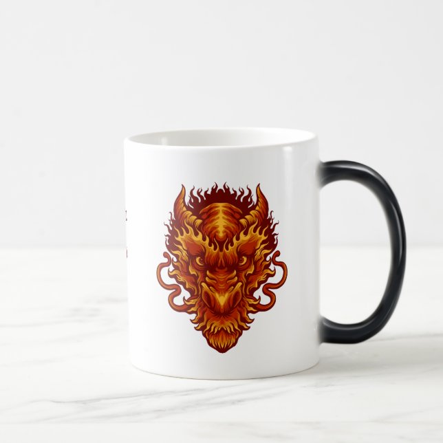Caneca Mágica Crie a sua cabeça de dragão vermelho (Direita)
