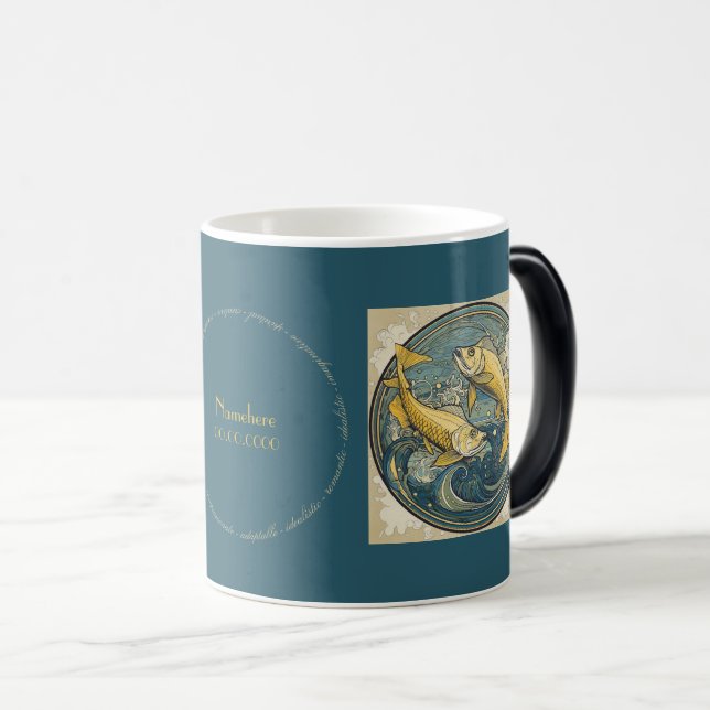 Caneca Mágica Crie a sua própria arte Peixes do próximo dia Zodi (Frente Esquerda)
