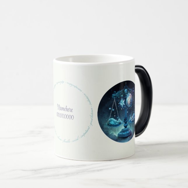 Caneca Mágica Crie o seu próprio Celestial Libra Zodiac (Frente Esquerda)