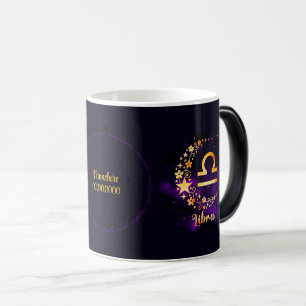 Caneca Mágica Crie o seu próprio roxo Celestial Libra Zodiac