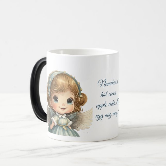 Caneca Mágica Crie seu próprio Anjo de Natal loiro estrelado (Frente Esquerda)