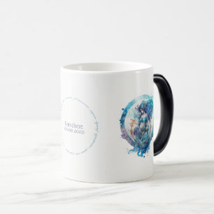 Caneca Mágica Crie seu próprio Aquário Roxo e Azul Zodiac