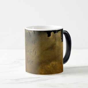 Caneca Mágica Crie Seu Próprio Esboço Dourado Pregado Preto
