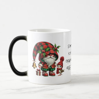 Caneca Mágica Crie Seu Próprio Gnome de Pássaro Xadrez de Natal