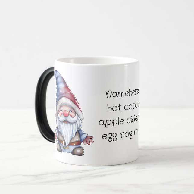 Caneca Mágica Crie seu próprio Gnomo de Natal bonito (Frente Esquerda)
