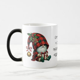 Caneca Mágica Crie Seu Próprio Jingle Gnome Xadrez de Natal