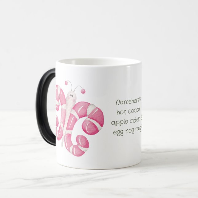 Caneca Mágica Crie seu próprio Natal com borboleta de menta-pime (Frente Esquerda)