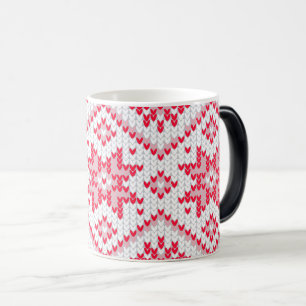 Caneca Mágica Crie Seu Próprio Padrão De Suéter De Natal Vermelh