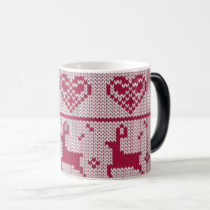 Caneca Mágica Crie Seu Próprio Padrão De Suéter De Natal Vermelh