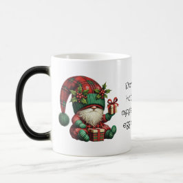 Caneca Mágica Crie Seu Próprio Pijama de Gnome Xadrez de Natal