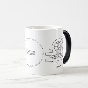 Caneca Mágica Crie seu próprio preto e branco legante Zodiac