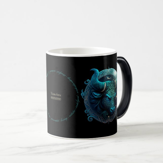 Caneca Mágica Crie seu próprio Taurus Celestial Zodiac (Frente Esquerda)