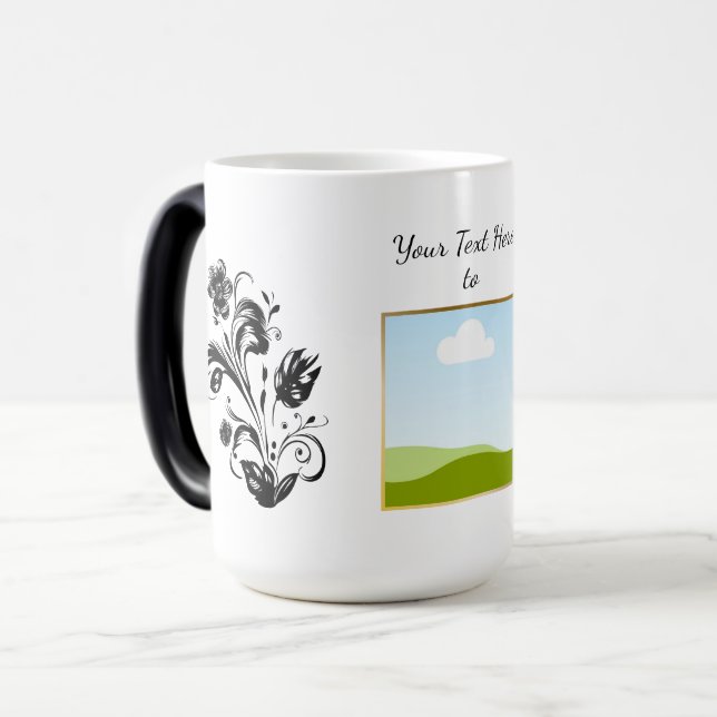 Caneca Mágica Crie seu próprio texto de modelo personalizado (Frente Esquerda)
