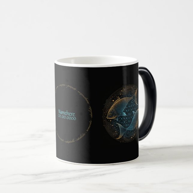 Caneca Mágica Crie seus próprios Peixes de astrologia mística Zo (Frente Esquerda)