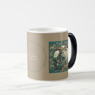 Caneca Mágica Crie sua própria arte Nouveau Capricorn Zodiac
