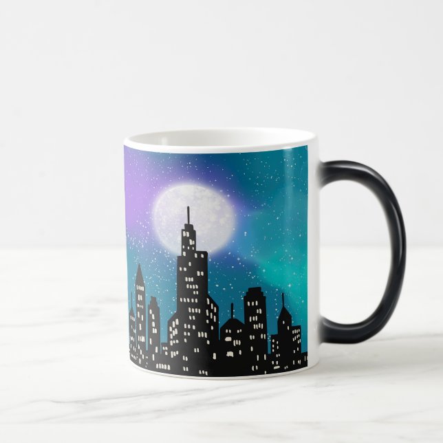 Caneca Mágica Crie sua própria Aurora Borealis Cidade Noturna (Direita)