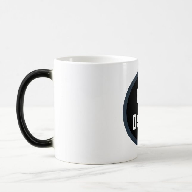 Caneca Mágica Crie sua própria cinza escura azul personalizada (Esquerda)